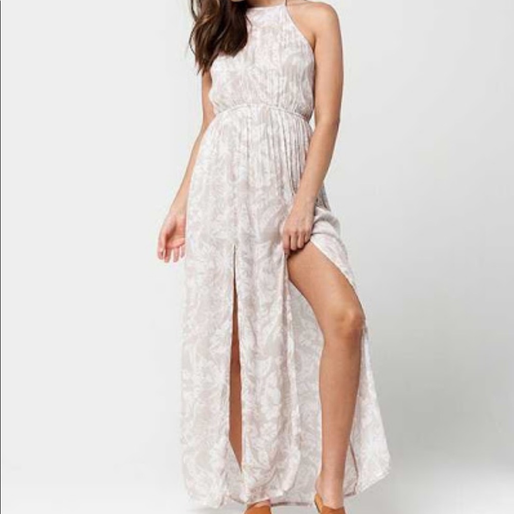 Full tilt floral high neck maxi w/front slits